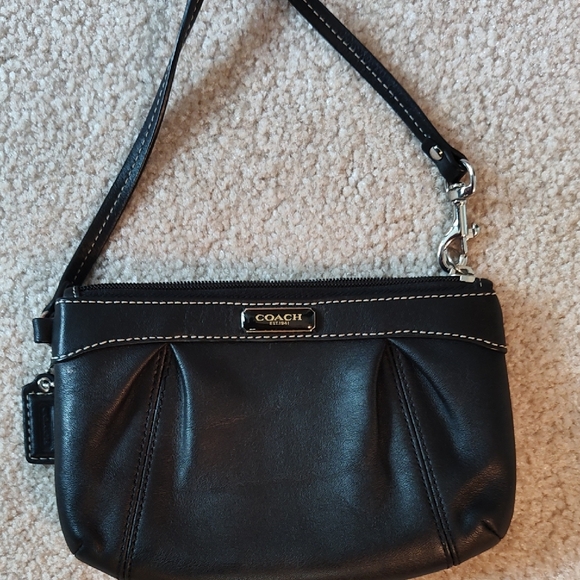 Coach Handbags - Coach Black Leather Wristlet